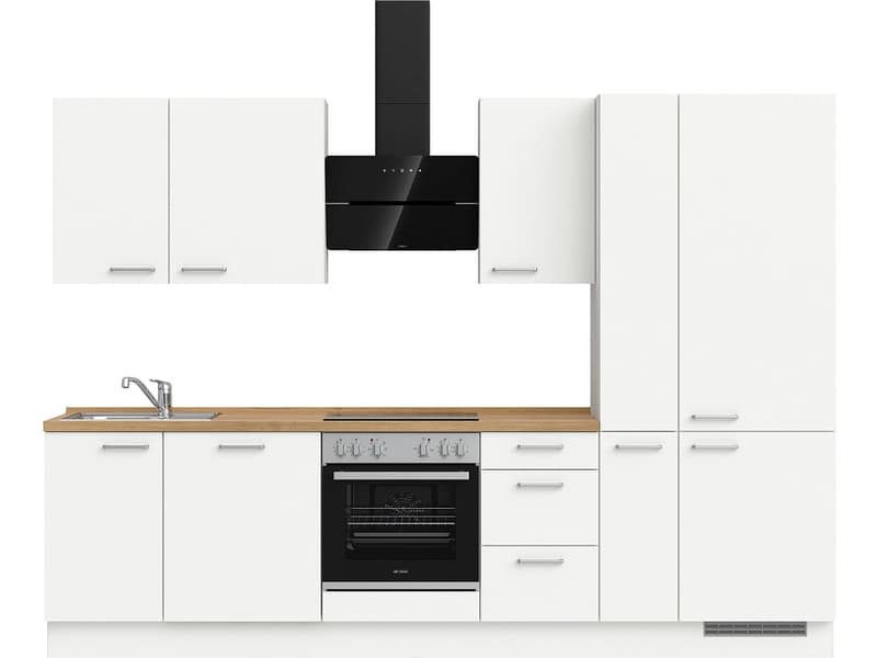 Komplette Küche MODUSET TOUCH PREMIUM Alpinweiß 60x300cm