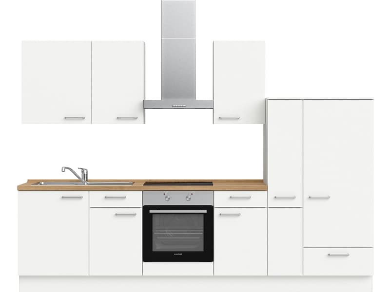Komplette Küche MODUSET TOUCH CLASSIC Alpinweiß 60x300cm