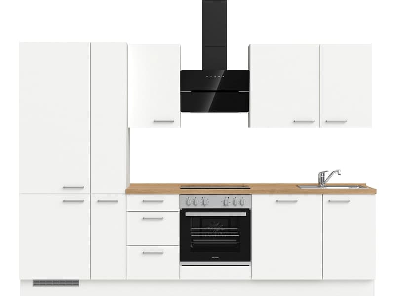 Komplette Küche MODUSET TOUCH PREMIUM Alpinweiß 60x300cm