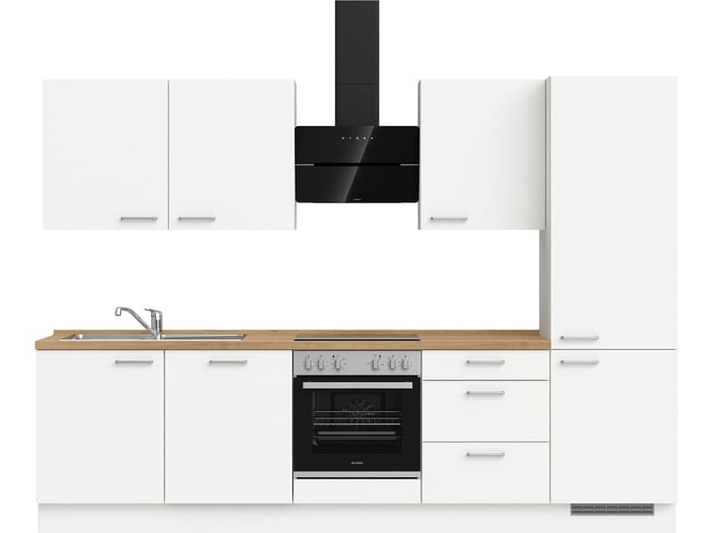 Komplette Küche MODUSET TOUCH PREMIUM Alpinweiß 60x300cm