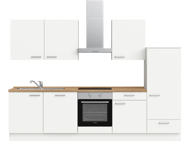 Komplette Küche MODUSET TOUCH CLASSIC Alpinweiß 60x300cm