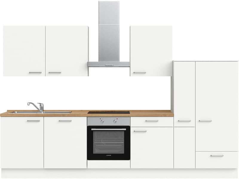 Komplette Küche MODUSET TOUCH CLASSIC Alpinweiß 60x330cm