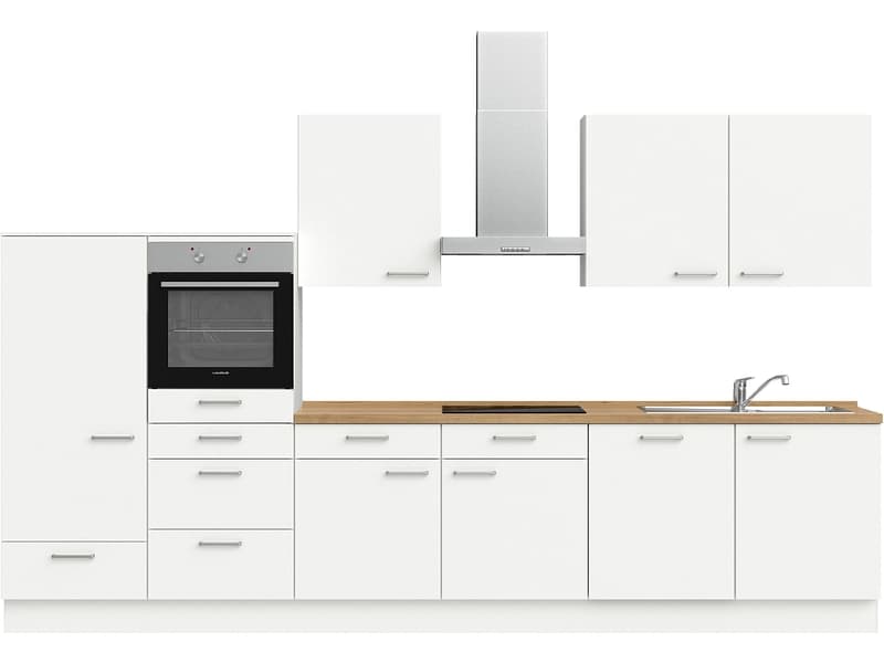 Komplette Küche MODUSET TOUCH CLASSIC Alpinweiß 60x360cm