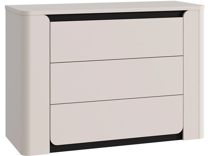 Kommode VODOL 3 Schubladen 44.8x110.6x77.9cm sand dekor