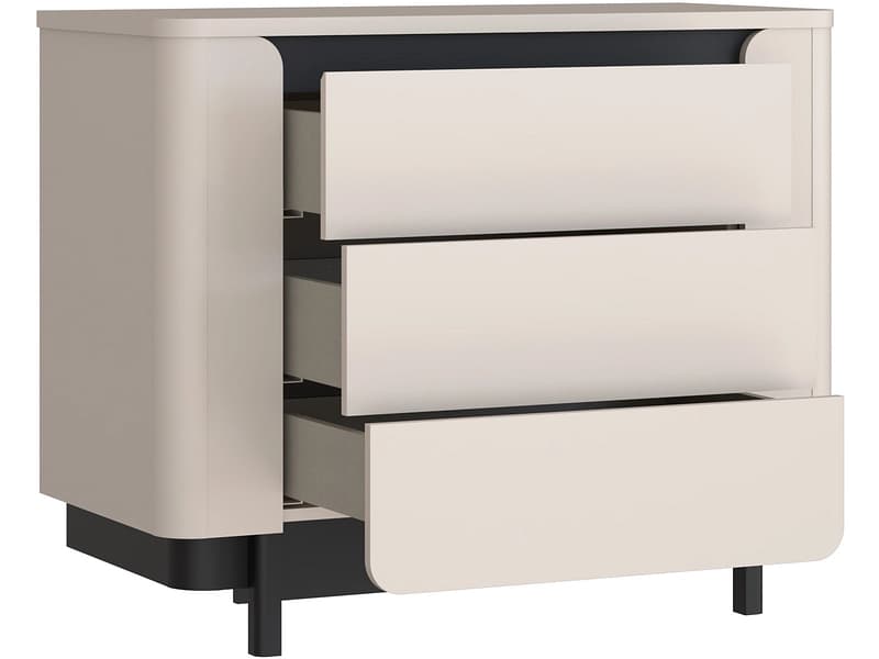 Kommode VODOL 3 Schubladen 44.8x95.6x77.9cm sand dekor