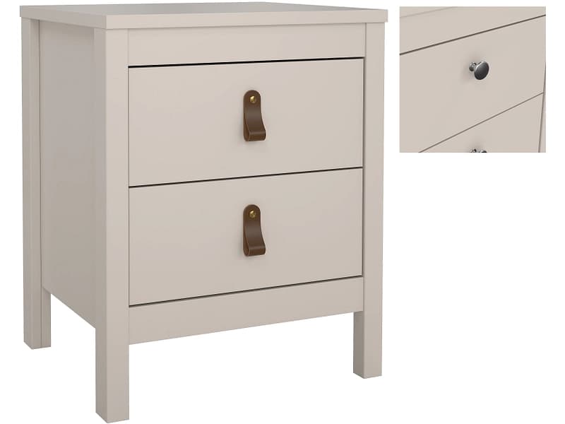 Nachttisch MADRID 2 Schubladen 43.8x38.4x54.1cm kaschmir matt