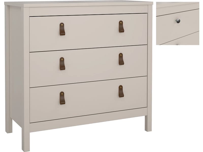 Kommode MADRID 3 Schubladen 38.4x82.3x79.7cm kaschmir matt