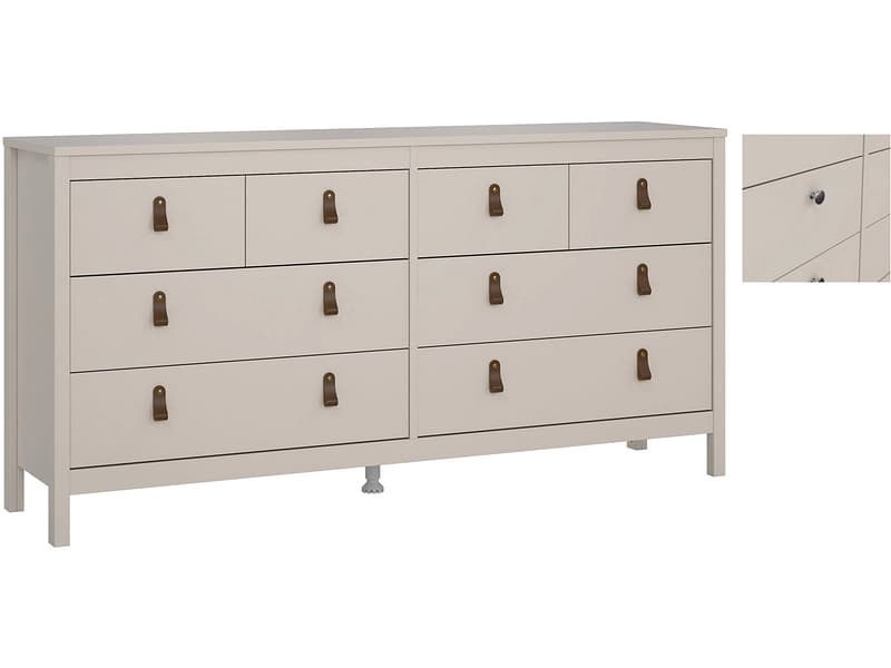 Kommode MADRID 8 Schubladen 38.4x159.6x79.7cm kaschmir matt