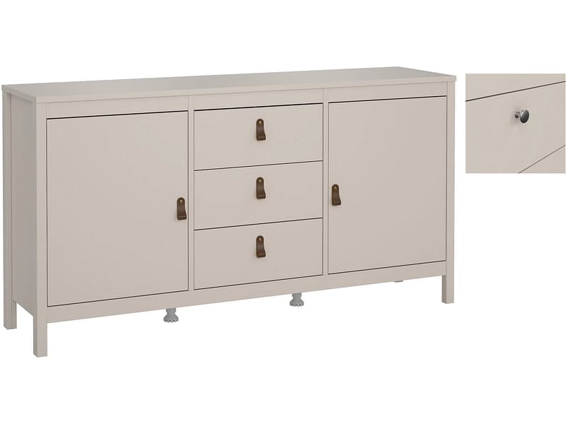 Kommode MADRID 2 Türen 3 Schubladen 38.4x151.4x79.7cm kaschmir matt