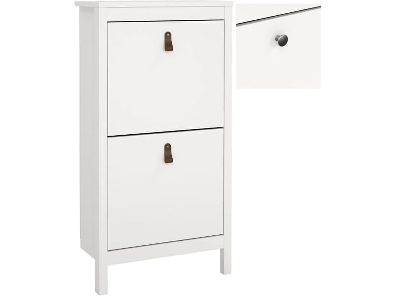 Schuhmöbel MADRID 12 Paar Schuhe 2 Klappen weiss