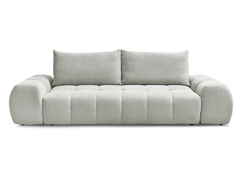 3er Sofa BOBOCHIC EVEREST Stoff mit Textur hellgrau
