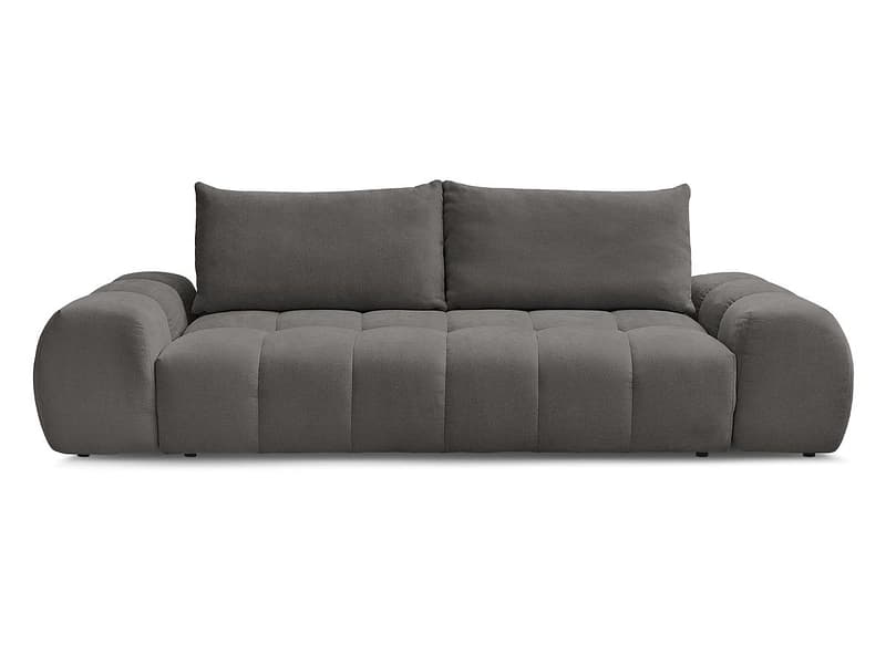 3er Sofa BOBOCHIC EVEREST Stoff mit Textur dunkelgrau