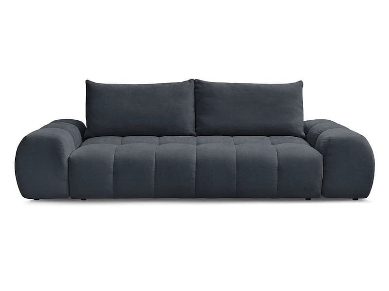 3er Sofa BOBOCHIC EVEREST Stoff mit Textur dunkelblau