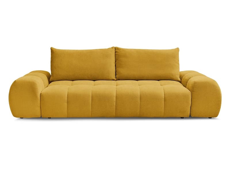 3er Sofa BOBOCHIC EVEREST Stoff mit Textur gelb