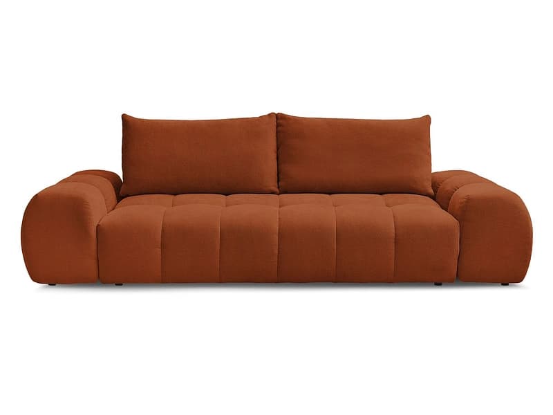 3er Sofa BOBOCHIC EVEREST Stoff mit Textur orange