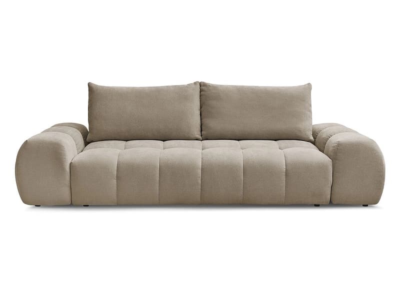 3er Sofa BOBOCHIC EVEREST Stoff mit Textur taupe