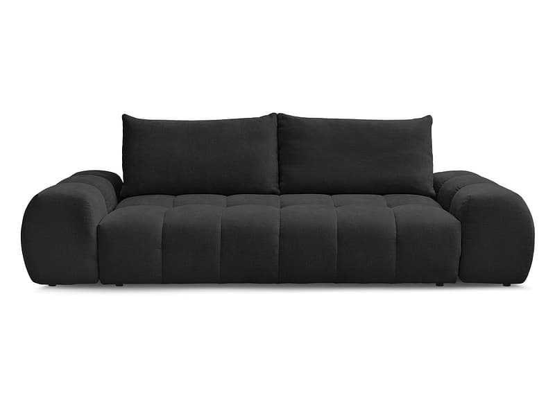 3er Sofa BOBOCHIC EVEREST Stoff mit Textur schwarz