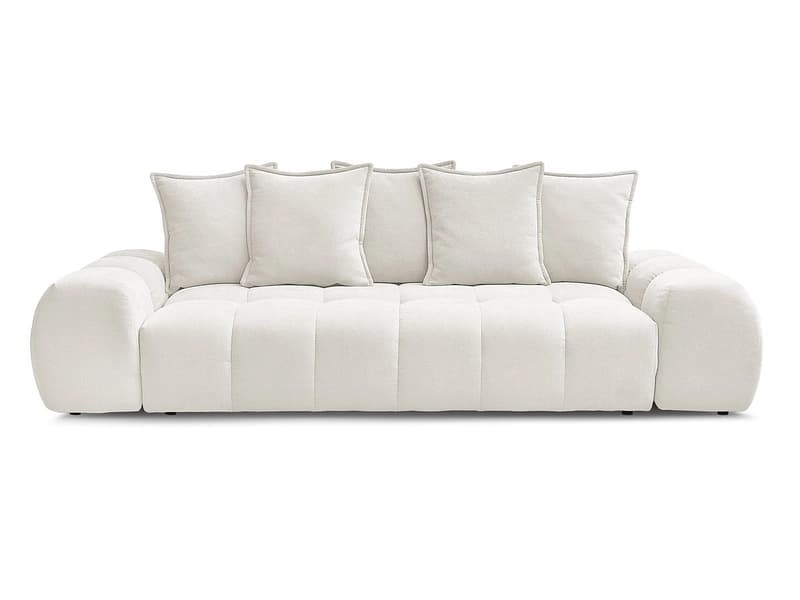 3er Sofa BOBOCHIC EVEREST Stoff mit Textur weiss