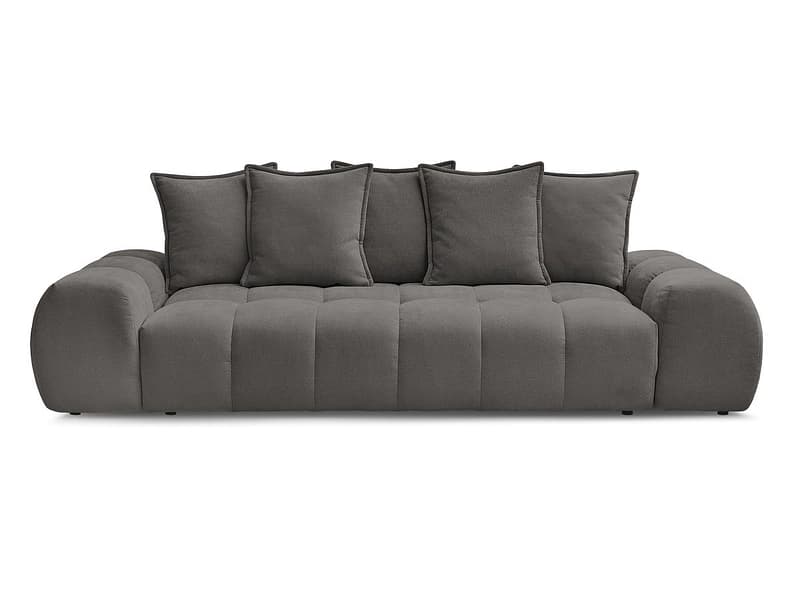 3er Sofa BOBOCHIC EVEREST Stoff mit Textur dunkelgrau