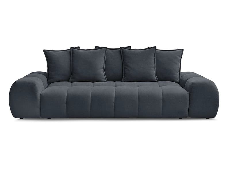3er Sofa BOBOCHIC EVEREST Stoff mit Textur dunkelblau