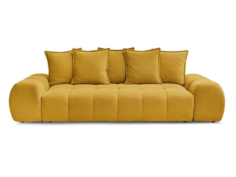3er Sofa BOBOCHIC EVEREST Stoff mit Textur gelb