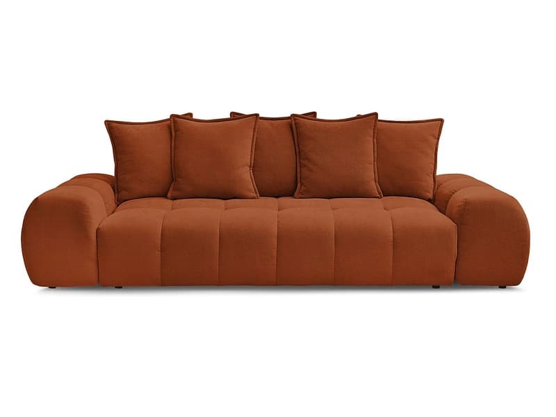 3er Sofa BOBOCHIC EVEREST Stoff mit Textur orange
