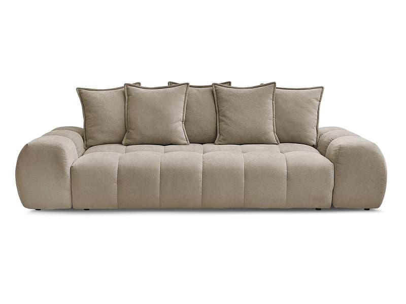 3er Sofa BOBOCHIC EVEREST Stoff mit Textur taupe