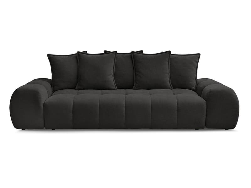 3er Sofa BOBOCHIC EVEREST Stoff mit Textur schwarz