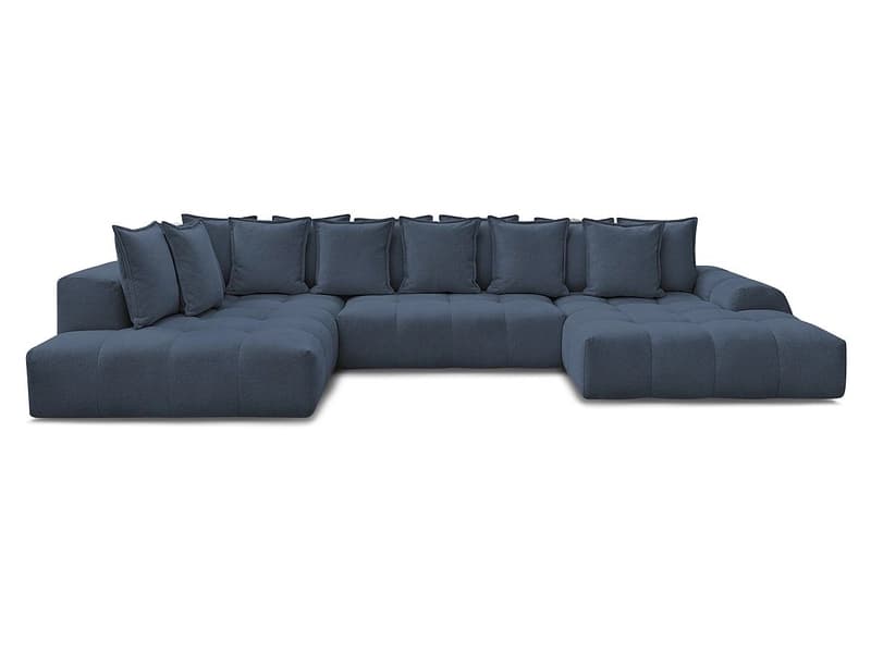 Wohnlandschaft BOBOCHIC EVEREST Stoff chiniert dunkelblau