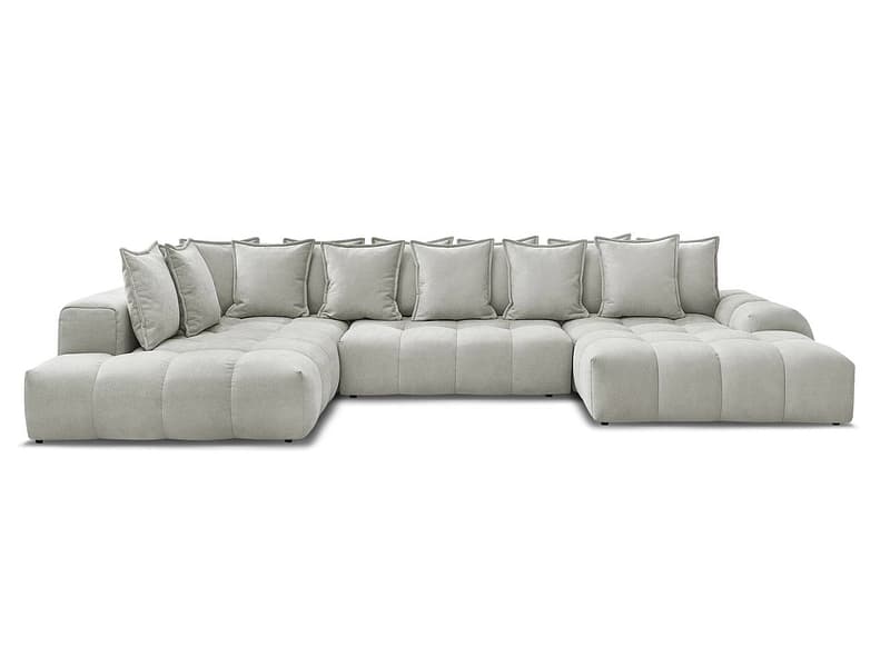 Wohnlandschaft BOBOCHIC EVEREST Stoff mit Textur hellgrau