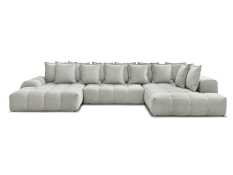 Wohnlandschaft BOBOCHIC EVEREST Stoff mit Textur hellgrau