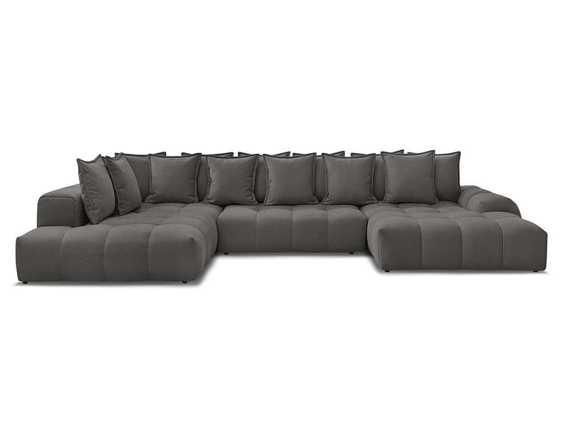 Wohnlandschaft BOBOCHIC EVEREST Stoff mit Textur dunkelgrau
