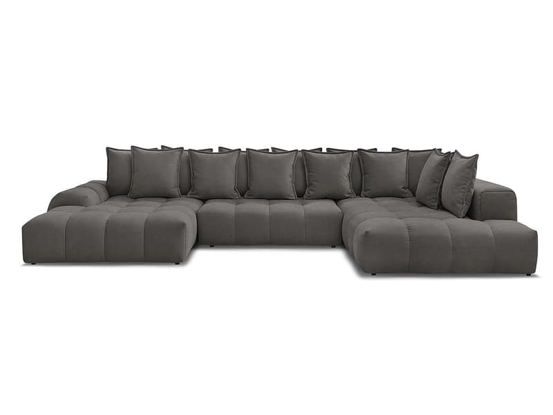 Wohnlandschaft BOBOCHIC EVEREST Stoff mit Textur dunkelgrau