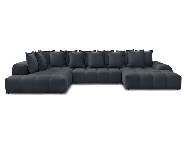 Wohnlandschaft BOBOCHIC EVEREST Stoff mit Textur dunkelblau
