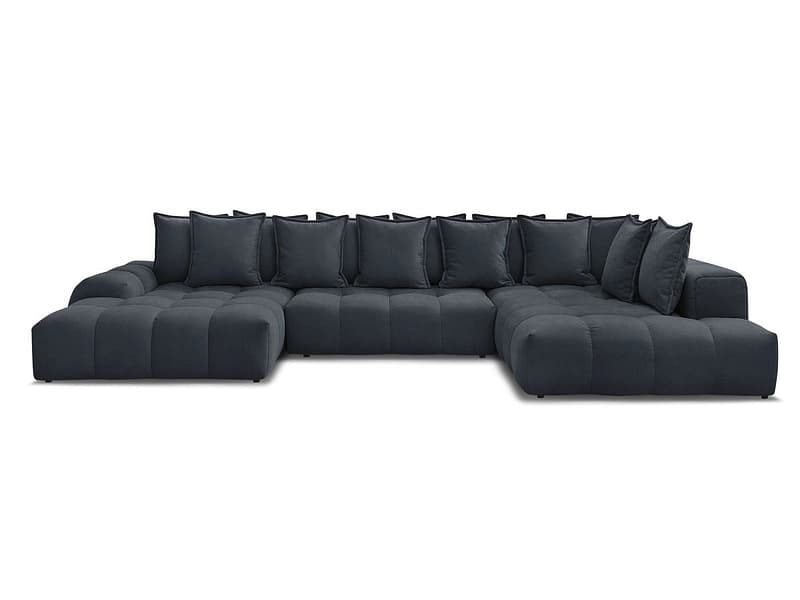 Wohnlandschaft BOBOCHIC EVEREST Stoff mit Textur dunkelblau
