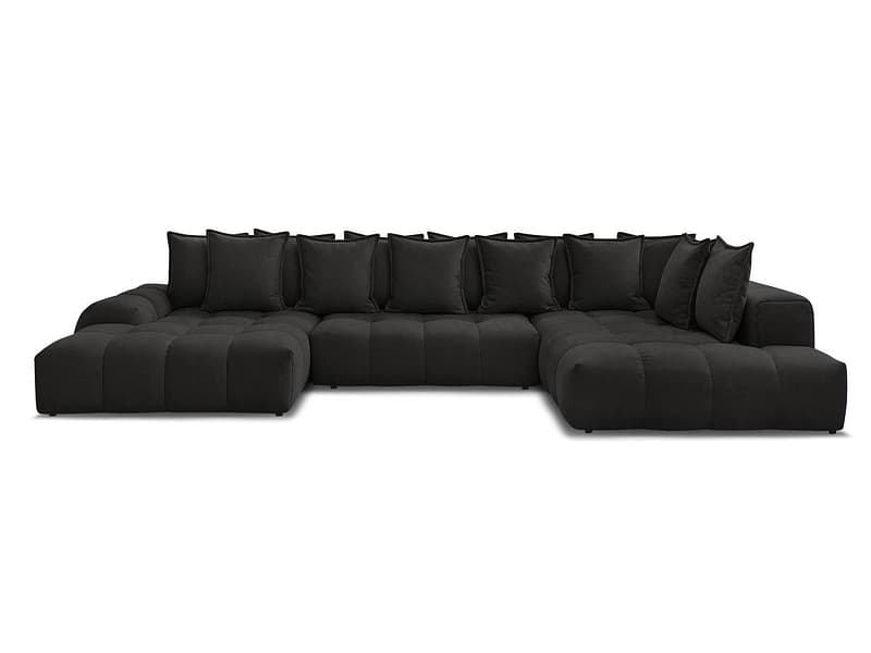 Wohnlandschaft BOBOCHIC EVEREST Stoff mit Textur schwarz