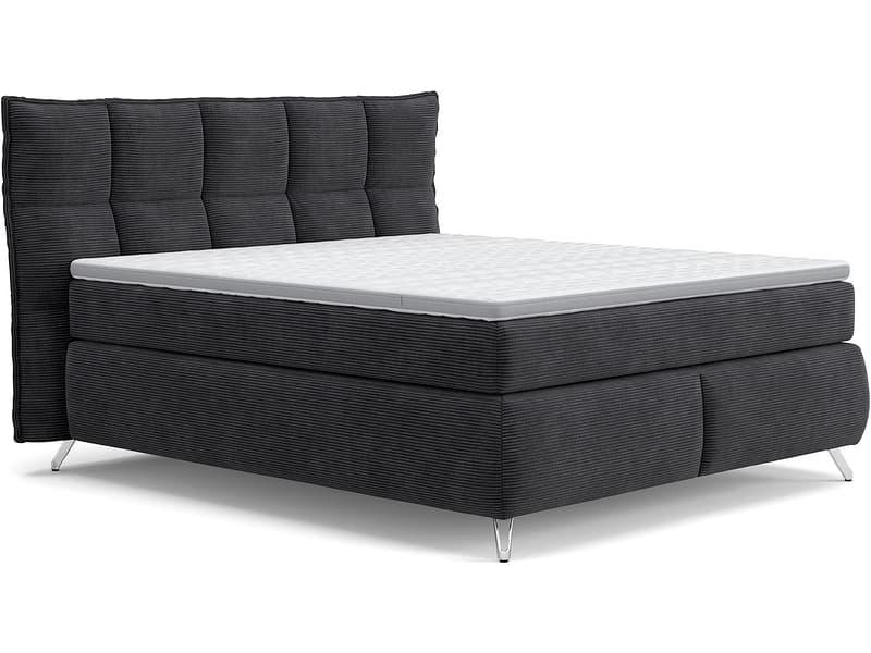 Boxspringbett SWISS HOME STYLE AGATA anthrazit 180x200cm weich