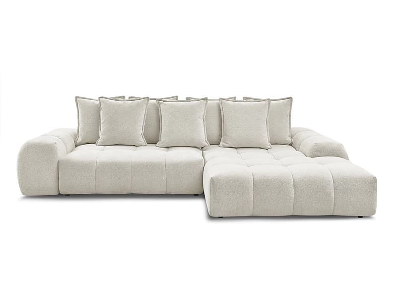 Ecksofa BOBOCHIC EVEREST Stoff chiniert weiss