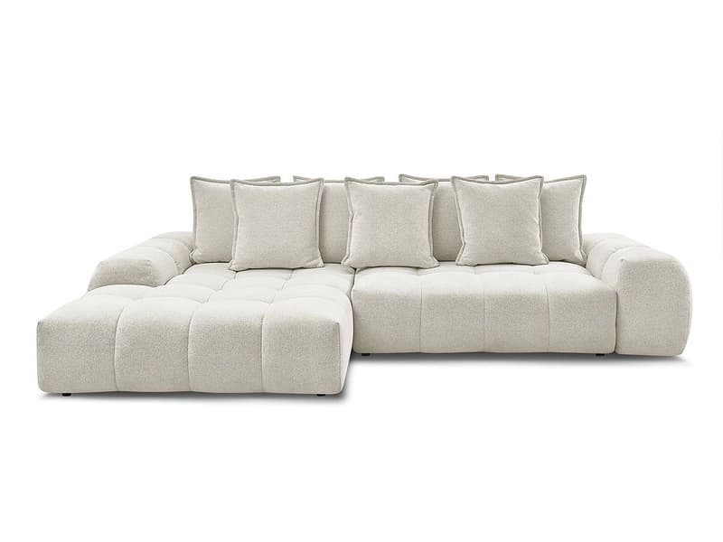Ecksofa BOBOCHIC EVEREST Stoff chiniert weiss