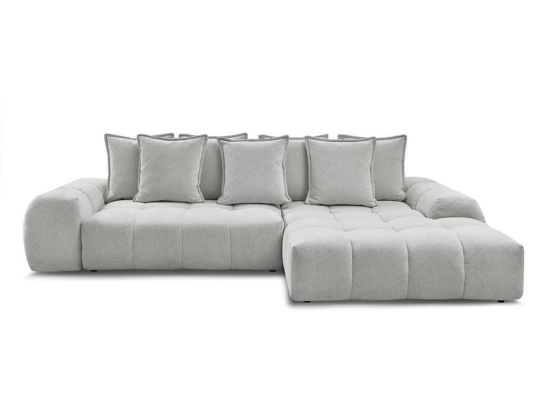 Ecksofa BOBOCHIC EVEREST Stoff chiniert hellgrau