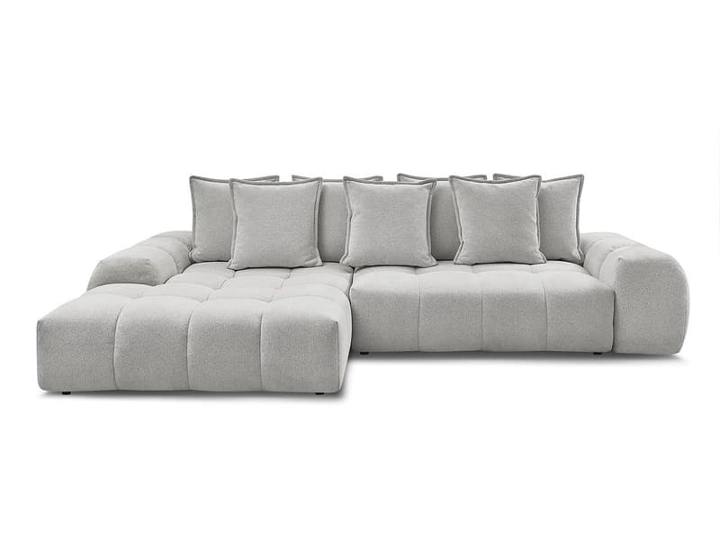 Ecksofa BOBOCHIC EVEREST Stoff chiniert hellgrau