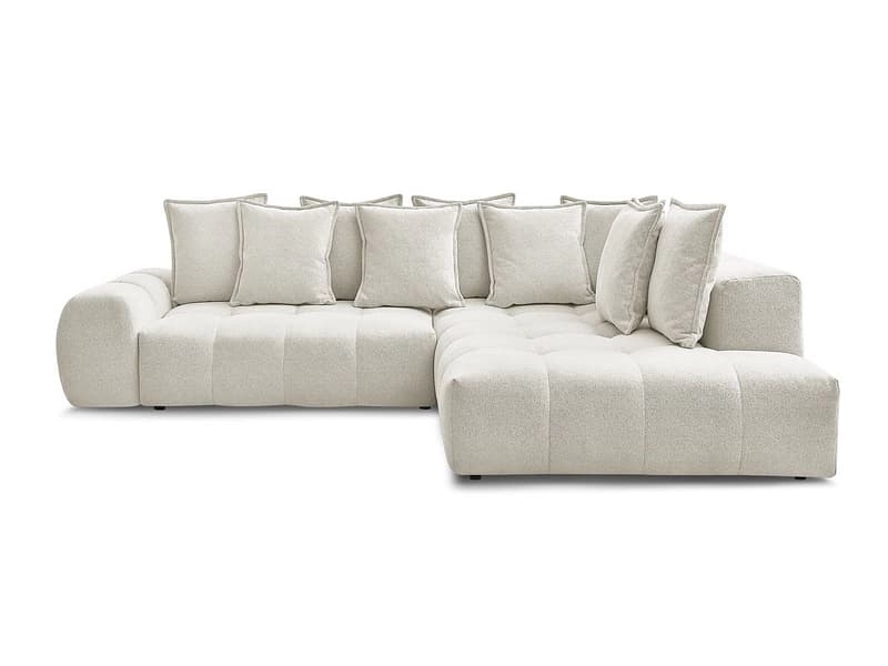 Ecksofa BOBOCHIC EVEREST Stoff chiniert weiss