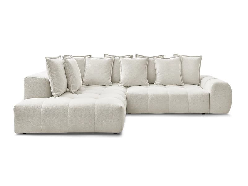 Ecksofa BOBOCHIC EVEREST Stoff chiniert weiss