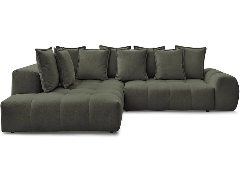 Ecksofa BOBOCHIC EVEREST Stoff chiniert grün