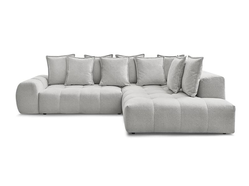 Ecksofa BOBOCHIC EVEREST Stoff chiniert hellgrau