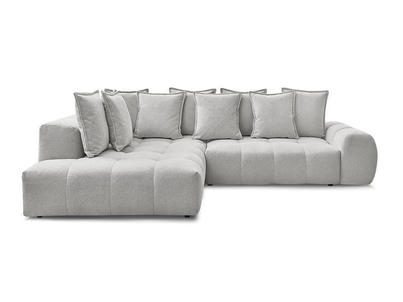 Ecksofa BOBOCHIC EVEREST Stoff chiniert hellgrau