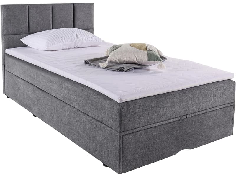 Kastenbett SAMM grau 120x200cm halbfest
