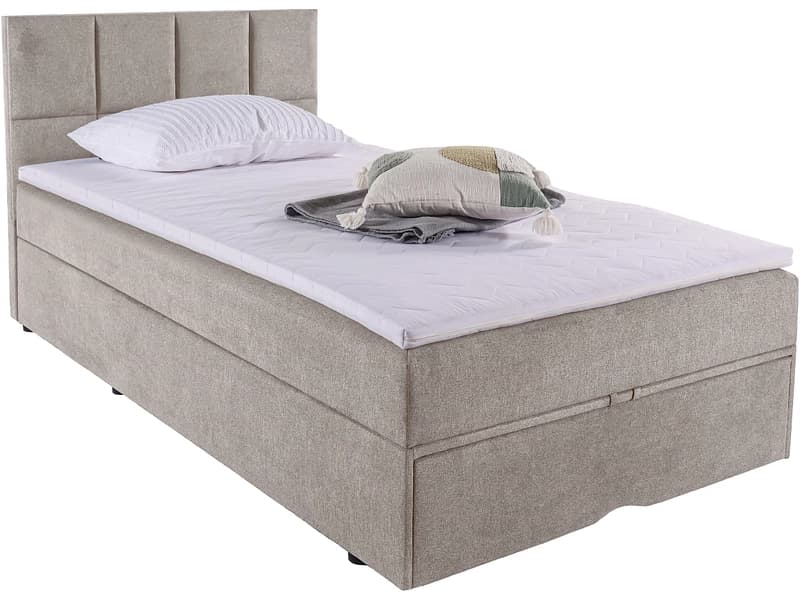 Kastenbett SAMM beige 120x200cm halbfest
