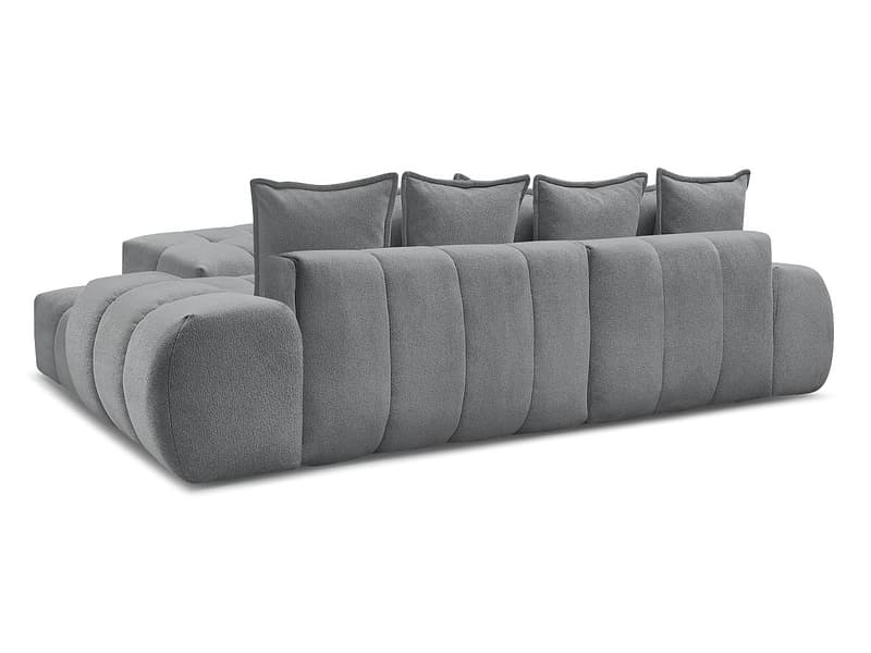 Ecksofa mit Hocker BOBOCHIC EVEREST Stoff chiniert dunkelgrau