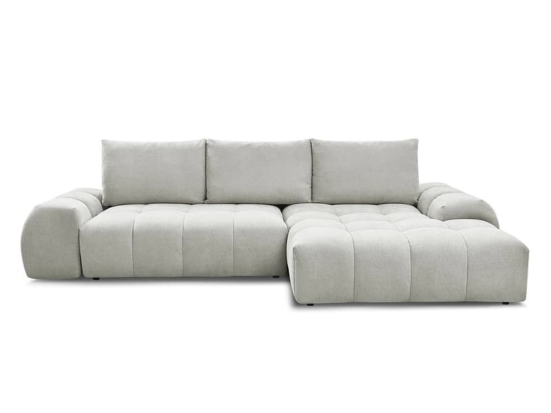 Ecksofa BOBOCHIC EVEREST Stoff mit Textur hellgrau